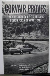 1960 Chevrolet Corvair Dealer Sales Brochure Original Lime Rock Track Tests Orig