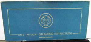 1965 Chrysler Imperial Crown LeBaron Owners Manual Operating Instructions