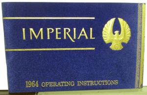 1964 Chrysler Imperial Owners Manual Crown and LeBaron Series Original Rare