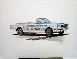 1964 1/2 Ford Mustang Indy 500 Pace Car Color Print By Brasilia Press In 1980