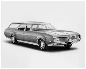 1969 Oldsmobile Custom Vista Cruiser Station Wagon Press Photo 0162