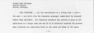 1961 Cadillac Limousine Interior Press Photo and Release 0008
