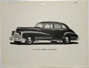 1940 1941 1942 1946 1947 1948 Pontiac Image Plates Set of 6