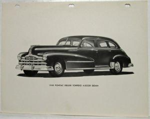 1940 1941 1942 1946 1947 1948 Pontiac Image Plates Set of 6