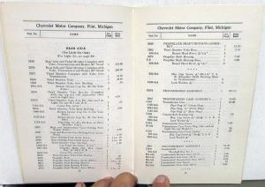 1912 Chevrolet Little Six Light Six Parts Price List Book Vintage Reproduction