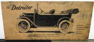 1916 Detroiter Owners Instruction Manual Care & Operation Briggs-Detroiter Orig