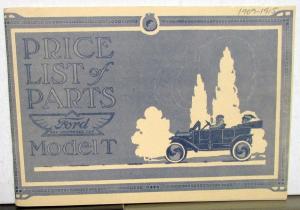 1909-1915 Ford Model T Price List Of Parts Book Illustrations Reproduction