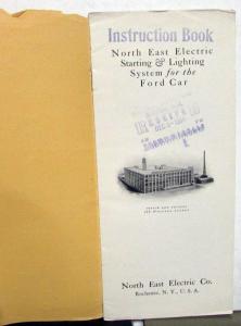 1913-1915 Ford Model T Starting Lighting Owners Instruction Manual Install Care