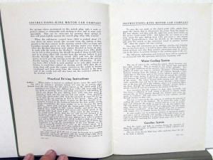 1915 King Model C Motor Car Owners Manual Care & Operation Instructions Original