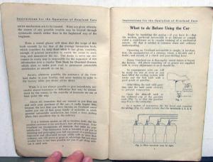 1913 Willys Overland Models 69 & 71 Owners Manual Care & Op Instructions Orig