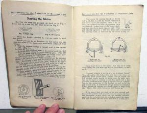 1913 Willys Overland Models 69 & 71 Owners Manual Care & Op Instructions Orig