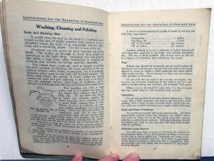 1913 Willys Overland Models 69 & 71 Owners Manual Care & Op Instructions Orig