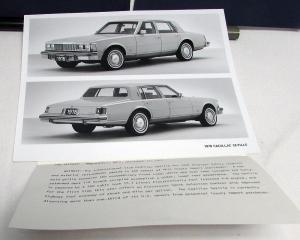 1978 Cadillac Fleetwood Limo Eldorado Deville Seville Press Kit Media Release