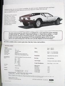 1974 Pantera GTS By Ghia Lincoln Mercury Dealer Sales Brochure Folder