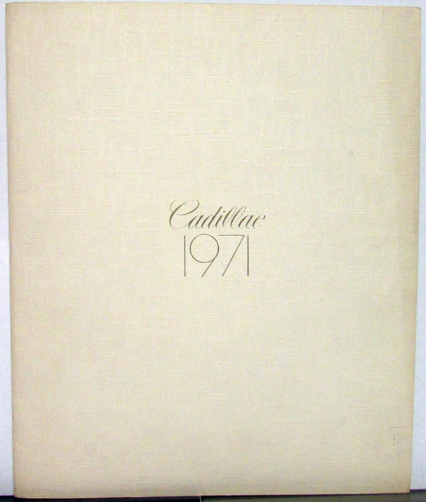 1971 Cadillac 60 75 Calais Eldorado Deville Prestige XL Sales Brochure Original