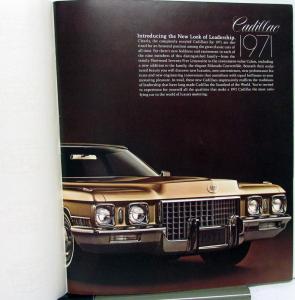 1971 Cadillac 60 75 Calais Eldorado Deville Prestige XL Sales Brochure Original