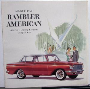 1961 Rambler American 2- 4- Door Sedan Wagon Large Sales Brochure Original