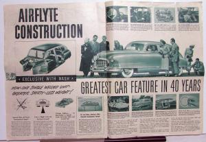 1950 Nash Ambassador Statesman Airflytes Green Tone XL Sales Folder Original