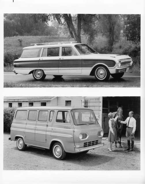 1962 Ford Falcon Squire Station Wagon & Deluxe Club Press Photo & Release 0038