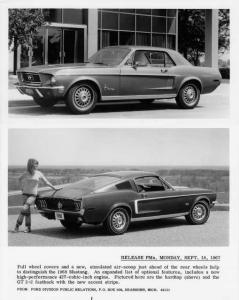 1968 Ford Mustang Hardtop & GT 2+2 Press Release Photo with Text 0083