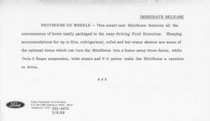 1969 Ford Econoline Van Based MiniHome RV Press Photo and Release 0086