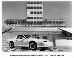 1989 Pontiac 20th Anniversary Trans Am Indy 500 Pace Car Photo Poster 0030