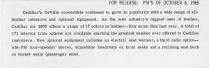 1966 Cadillac DeVille Convertible Press Photo and Release 0042
