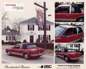 1986 Buick Presidential Riviera American Sunroof Company Press Photo 0081