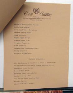 1979 Limited Edition Cadillac Eldorado Convertible Introduction Invitation Set
