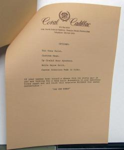 1979 Limited Edition Cadillac Eldorado Convertible Introduction Invitation Set