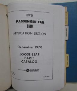 1970 Mopar Parts Book Plymouth Dodge Cuda Challenger R/T GTX Road Runner Charger