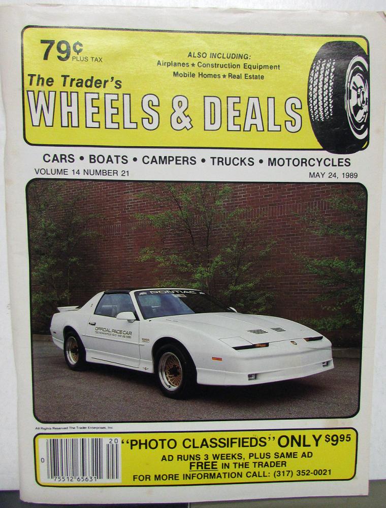 1989 Pontiac 20th Anniv Trans Am Indy 500 Pace Car Photo Poster 0031 Bobby Unser 