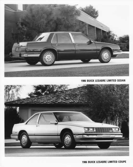 1986 Buick LeSabre Limted Sedan & Coupe Press Photo 0083