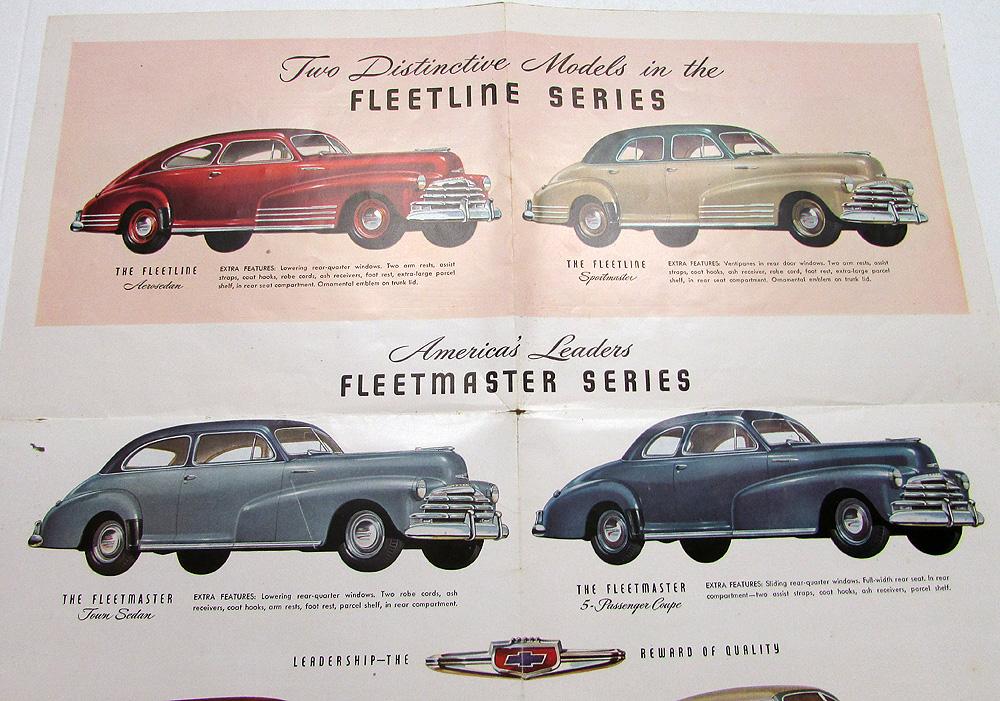 1947 Chevrolet Fleetline Fleetmaster Stylemaster Color Sales Folder