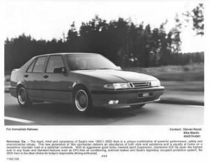 1993 1/2 Saab 9000 Aero B&W Press Photo 0011