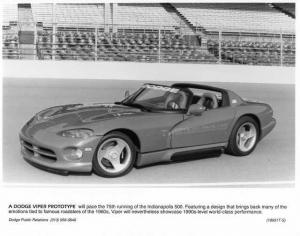 1991 Dodge Viper Prototype Indianapolis 500 Pace Car Press Photo 0043