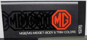 1976 MGB MG Midget Body & Trim Colors Sales Brochure Folder Paint Chips Original