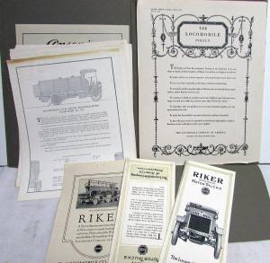 1918 Locomobile Car Riker 5 Ton Truck Sales Portfolio Spec Data Sheets Original