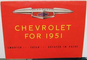 1951 Chevrolet Styleline Bel Air Fleetline Color Sales Folder Original