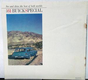 1961 Buick Special Deluxe Wagon Sales Mailer Brochure Car on Back Cover Original