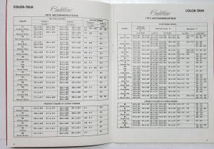 1973 Cadillac Optional Specs Calais DeVille Fleetwood Commercial Chassis Book