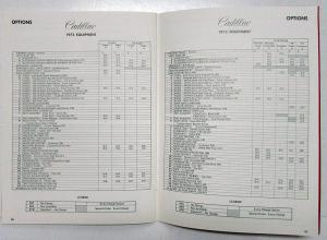 1973 Cadillac Optional Specs Calais DeVille Fleetwood Commercial Chassis Book