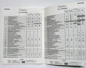 1975 Cadillac Optional Specifications Commercial Eldorado Fleetwood Calais