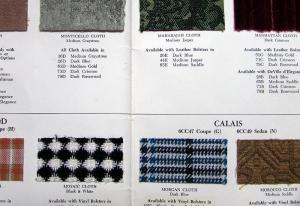 1975 Cadillac Advance Upholster Info DeVille Eldorado Calais Brougham