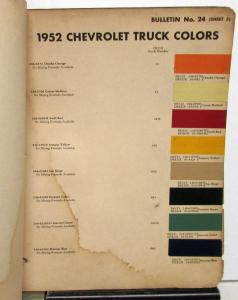 1952 Chevrolet DuPont Color Paint Chips Automotive Finishes Car & Truck Original