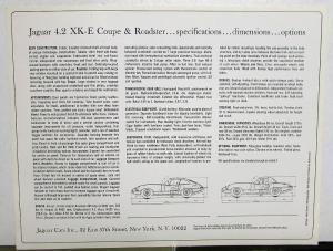 1966 Jaguar 4.2 XK-E Coupe & Roadster Sales Data Sheet