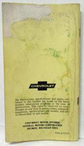 1971 Chevrolet Passenger Car & Lt Duty Truck Prices & Facts Salesmans Book Orig