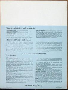 1961 Ford Thunderbird Hardtop Convertible Color Sales Folder Original