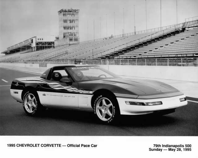 1995 Chevrolet Corvette Indy 500 Official Pace Car Press Photo 0053 - B&W
