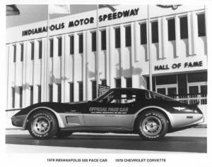 1978 Chevrolet Corvette Indianapolis 500 Official Pace Car Press Photo 0058